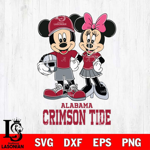 Alabama Crimson Tide Mickey Minnie Mouse Helmet Svg Eps Dxf Png File, NCAA svg , File Cut , Digital Download , Instant Download, Cut Svg Files