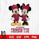 Alabama Crimson Tide Mickey Minnie Rugby Svg Eps Dxf Png File, NCAA svg , File Cut , Digital Download , Instant Download, Cut Svg Files