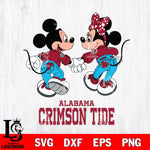 Alabama Crimson Tide Mickey Minnie Valentine Rugby Svg Eps Dxf Png File, Digital Download ,Instant Download, Cricut File