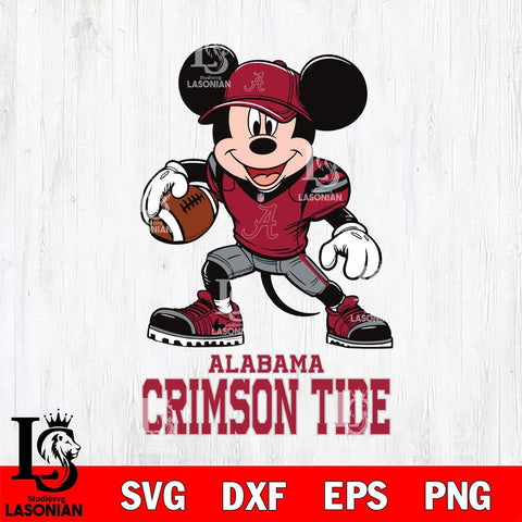 Alabama Crimson Tide Mikey Mouse Disney, Svg Eps Dxf Png File, Digital Download