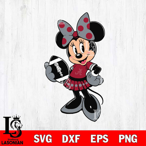 Alabama Crimson Tide Minnie Mouse Svg Eps Dxf Png File, NCAA svg, Digital Download, Instant Download