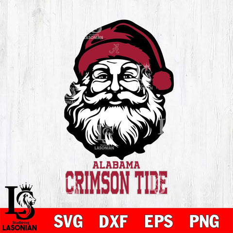 Alabama Crimson Tide Santa Claus Christmas Svg dxf eps png pdf file,NCAA svg,Digital Download,Cricut file