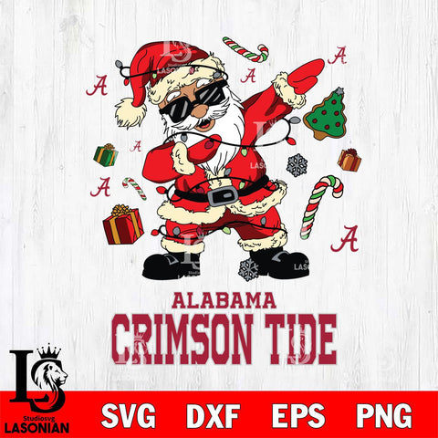 Alabama Crimson Tide Santa Claus Football Svg dxf eps png pdf file,NCAA svg,Digital Download,Cricut file