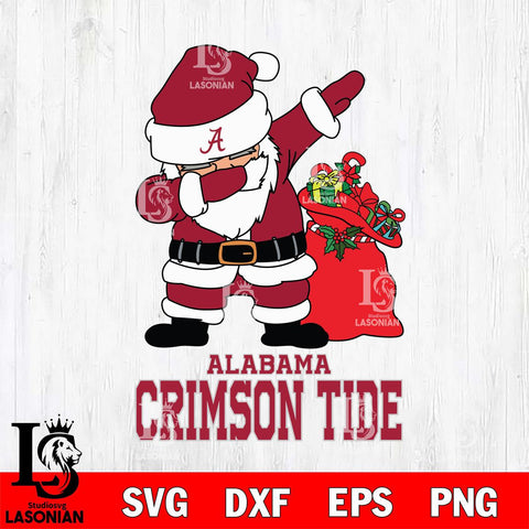 Alabama Crimson Tide Santa Dabbing Christmas Svg dxf eps png pdf file,NCAA svg,Digital Download,Cricut file