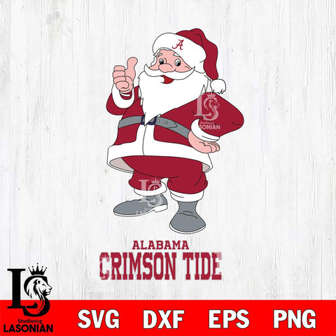 Alabama Crimson Tide Santa claus Svg dxf eps png pdf file,NCAA svg,Digital Download,Cricut file