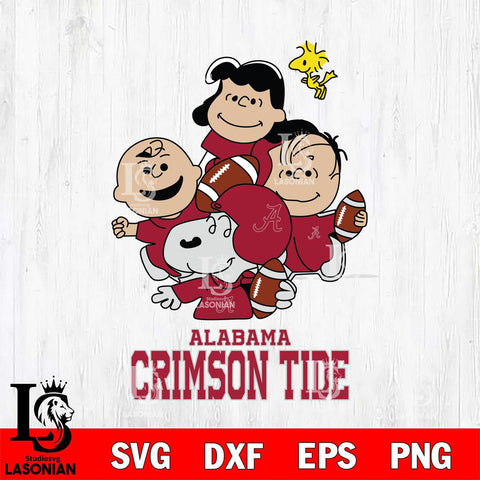 Alabama Crimson Tide Snoopy Sport 4 Svg Eps Dxf Png File, Digital Download