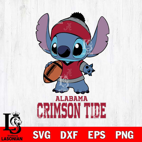 Alabama Crimson Tide Stitch Disney, Svg Eps Dxf Png File, Digital Download