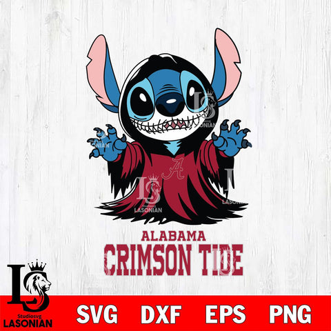 Alabama Crimson Tide Stitch Ghost Svg Eps Dxf Png File, NCAA svg, Digital Download, Instant Download