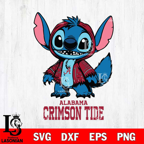 Alabama Crimson Tide Stitch Halloween Svg Eps Dxf Png File, NCAA svg, Digital Download, Instant Download