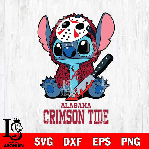 Alabama Crimson Tide Stitch Jason Voorhees Svg Eps Dxf Png File, NCAA svg, Digital Download, Instant Download