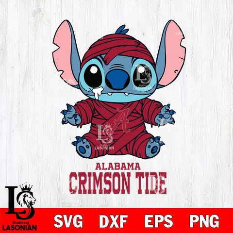 Alabama Crimson Tide Stitch Mummy Svg Eps Dxf Png File, NCAA svg, Digital Download, Instant Download