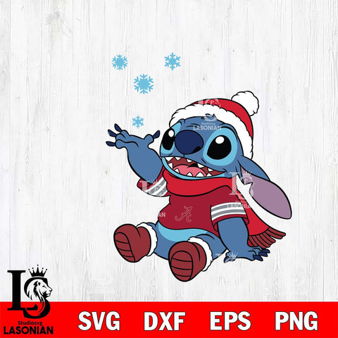 Alabama Crimson Tide Stitch Wearing Winter Scarf Svg Eps Dxf Png File, Digital Download, Instant Download