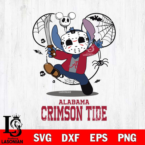 Alabama Crimson Tide Stitch jason voorhees Halloween Svg Eps Dxf Png File, Digital Download, Instant Download