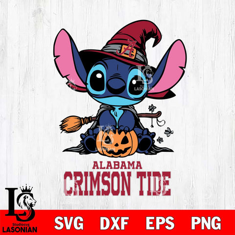 Alabama Crimson Tide Stitch witch Svg Eps Dxf Png File, NCAA svg, Digital Download, Instant Download