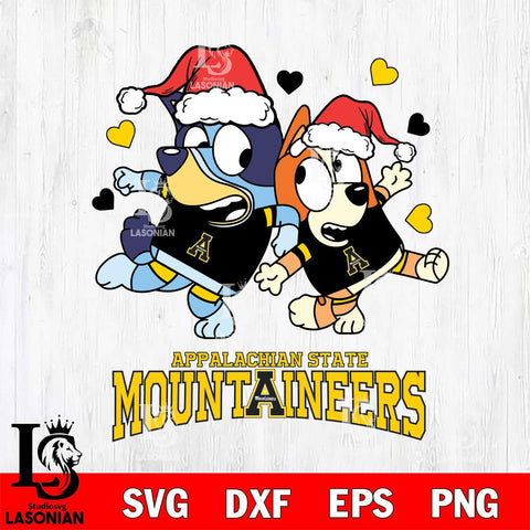 Appalachian State Mountaineers Bluey Christmas NFL Svg Eps Dxf Png File, Digital Download