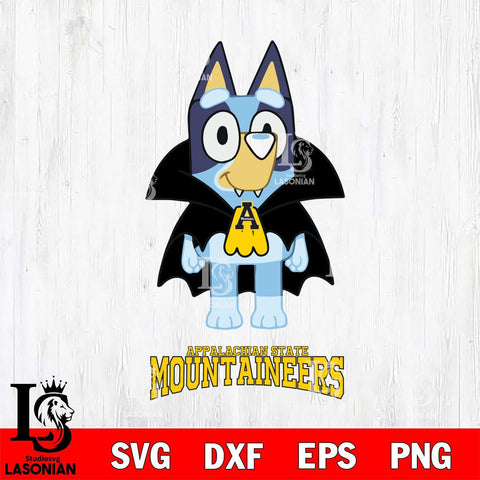 Appalachian State Mountaineers Bluey Dracula Halloween Svg Eps Dxf Png File, Digital Download, Instant Download