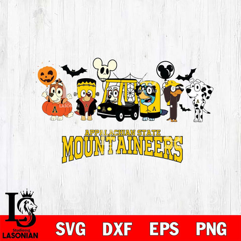 Appalachian State Mountaineers Bluey Halloween Svg Eps Dxf Png File, Digital Download, Instant Download