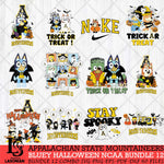 Appalachian State Mountaineers Bluey Halloween NCAA 12 SVG Eps Dxf Png File, Bundle NCAA svg, Digital Download, Instant Download