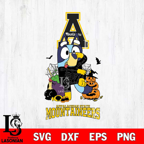 Appalachian State Mountaineers Bluey Halloween NCAA 2 Svg Eps Dxf Png File, Digital Download, Instant Download