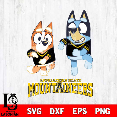 Appalachian State Mountaineers Bluey with Chilli Dance Svg Eps Dxf Png File, Digital Download, Instant Download