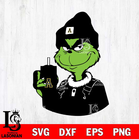 Appalachian State Mountaineers Boujee Grinch 2 Svg Eps Dxf Png File, Digital Download, Instant Download