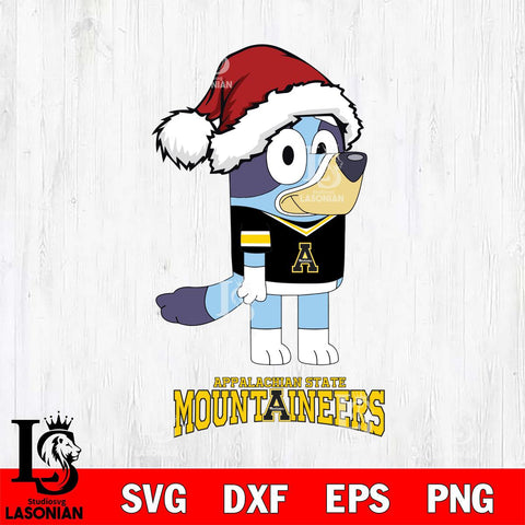 Appalachian State Mountaineers Christmas Bluey Hat Cut Files,Bluey Cricut,Christmas Svg , Bluey svg , Digital Download, dxf eps png pdf file