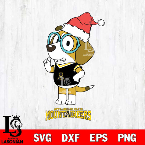 Appalachian State Mountaineers Christmas Bluey Honey Sport Cut Files,Bluey Cricut,Christmas Svg , Bluey svg , Digital Download, dxf eps png pdf file