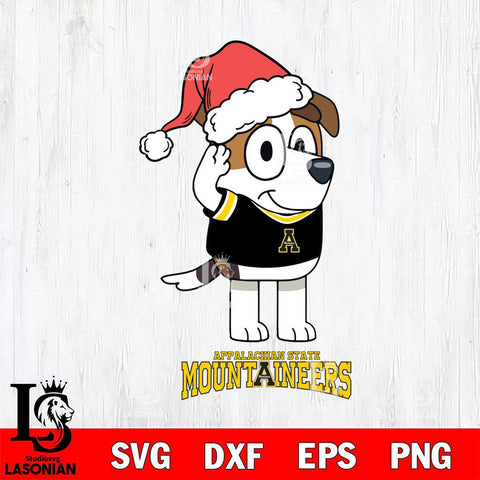 Appalachian State Mountaineers Christmas Bluey Jack Sport Cut Files,Bluey Cricut,Christmas Svg , Bluey svg , Digital Download, dxf eps png pdf file