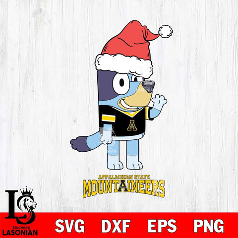 Appalachian State Mountaineers Christmas Bluey Say Hi Cut Files,Bluey Cricut,Christmas Svg , Bluey svg , Digital Download, dxf eps png pdf file