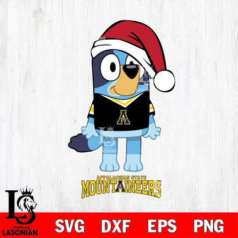 Appalachian State Mountaineers Christmas Bluey Sport Cut Files,Bluey Cricut,Christmas Svg , Bluey svg , Digital Download, dxf eps png pdf file