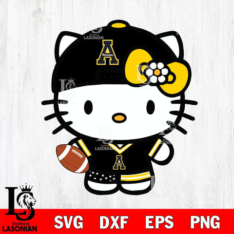 Appalachian State Mountaineers Cute Hello Kitty Football 10 Svg Eps Dxf Png File, NCAA svg, Digital Download, Instant Download