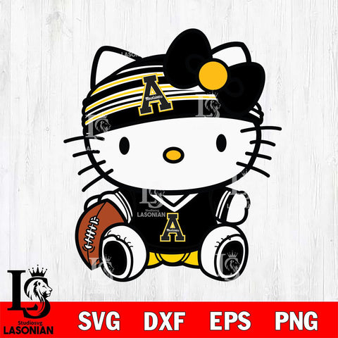 Appalachian State Mountaineers Cute Hello Kitty Football 12 Svg Eps Dxf Png File, NCAA svg, Digital Download, Instant Download