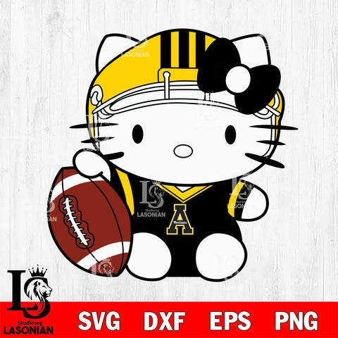 Appalachian State Mountaineers Cute Hello Kitty Football 5 Svg Eps Dxf Png File, NCAA svg, Digital Download, Instant Download