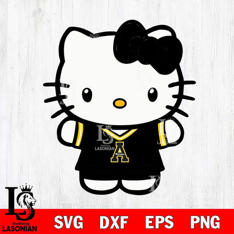 Appalachian State Mountaineers Cute Hello Kitty Football 6 Svg Eps Dxf Png File, NCAA svg, Digital Download, Instant Download