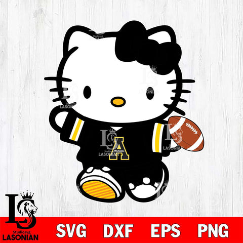 Appalachian State Mountaineers Cute Hello Kitty Football 7 Svg Eps Dxf Png File, NCAA svg, Digital Download, Instant Download