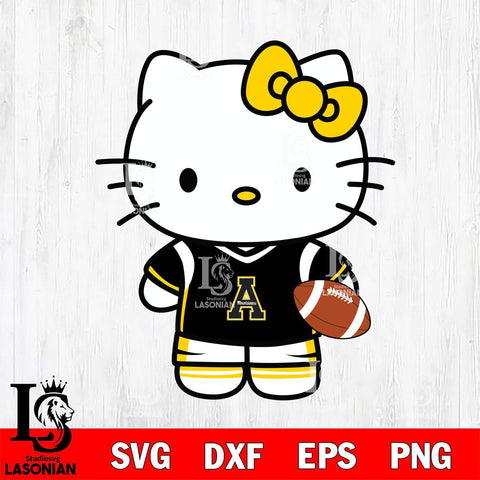 Appalachian State Mountaineers Cute Hello Kitty Football 8 Svg Eps Dxf Png File, NCAA svg, Digital Download, Instant Download