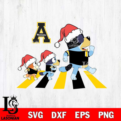 Appalachian State Mountaineers Family Bluey Walking Christmas Svg Eps Dxf Png File, Digital Download, Instant Download