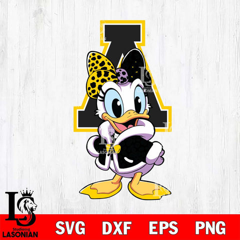 Appalachian State Mountaineers Fancy Daisy Duck Disney Svg Eps Dxf Png File, Digital Download, Instant Download