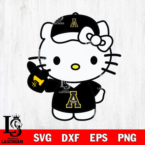 Appalachian State Mountaineers Hello Kitty sport 5 Svg Eps Dxf Png File, NCAA svg, Digital Download, Instant Download