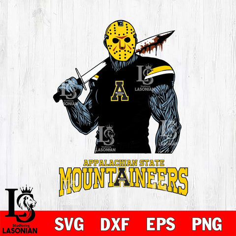 Appalachian State Mountaineers Jason Voorhees 7 Svg Eps Dxf Png File, Digital Download