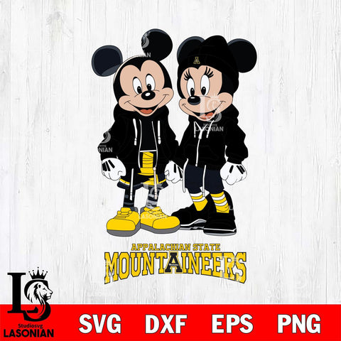 Appalachian State Mountaineers Mickey Minnie Mouse Rugby Svg Eps Dxf Png File, NCAA svg , File Cut , Digital Download , Instant Download, Cut Svg Files