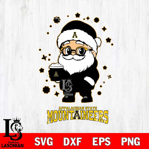 Appalachian State Mountaineers Santa Claus Coffe Svg dxf eps png pdf file,NCAA svg,Digital Download,Cricut file