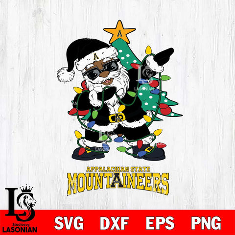 Appalachian State Mountaineers Santa Claus Ugly Christmas Svg dxf eps png pdf file,NCAA svg,Digital Download,Cricut file