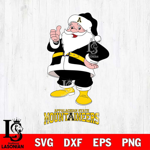 Appalachian State Mountaineers Santa claus Svg dxf eps png pdf file,NCAA svg,Digital Download,Cricut file