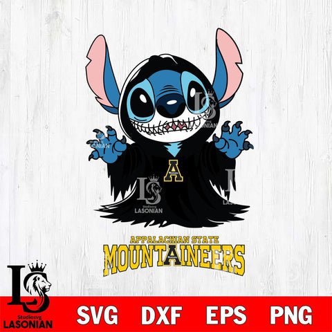 Appalachian State Mountaineers Stitch Ghost Svg Eps Dxf Png File, NCAA svg, Digital Download, Instant Download