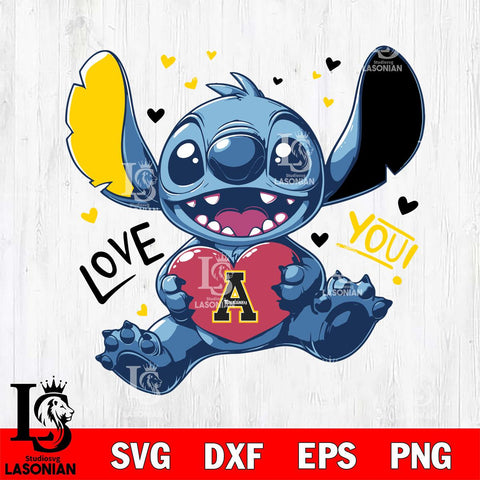 Appalachian State Mountaineers Stitch Love Svg Eps Dxf Png File, NCAA svg, Digital Download, Instant Download