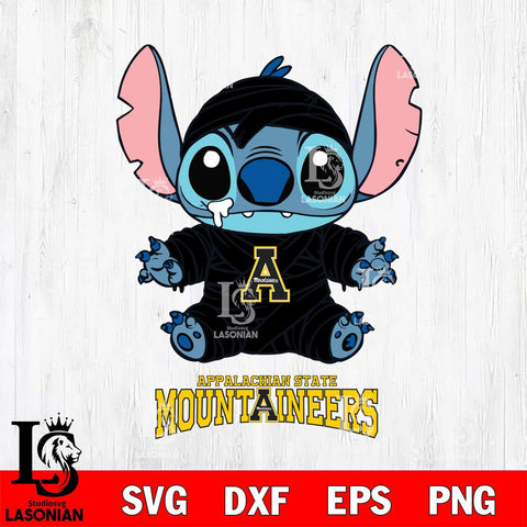 Appalachian State Mountaineers Stitch Mummy Svg Eps Dxf Png File, NCAA svg, Digital Download, Instant Download