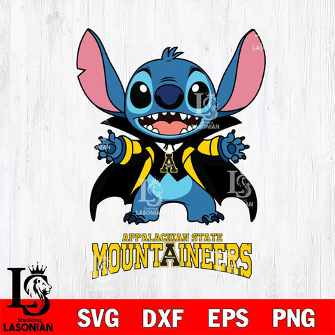 Appalachian State Mountaineers Stitch Vampire halloween Svg Eps Dxf Png File, NCAA svg, Digital Download, Instant Download