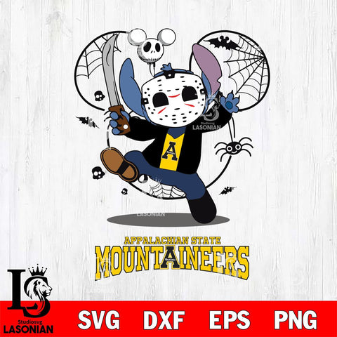 Appalachian State Mountaineers Stitch jason voorhees Halloween Svg Eps Dxf Png File, Digital Download, Instant Download