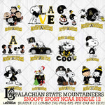 Appalachian State Mountaineers  Snoopy NCAA Bundle 12 SVG Svg Eps Dxf Png File, Digital Download